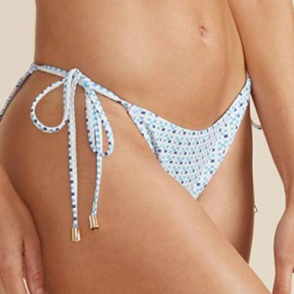 Minkpink Zephyr Blue Multi Side Tie String Bikini Bottoms Size Medium NWT - Picture 1 of 10